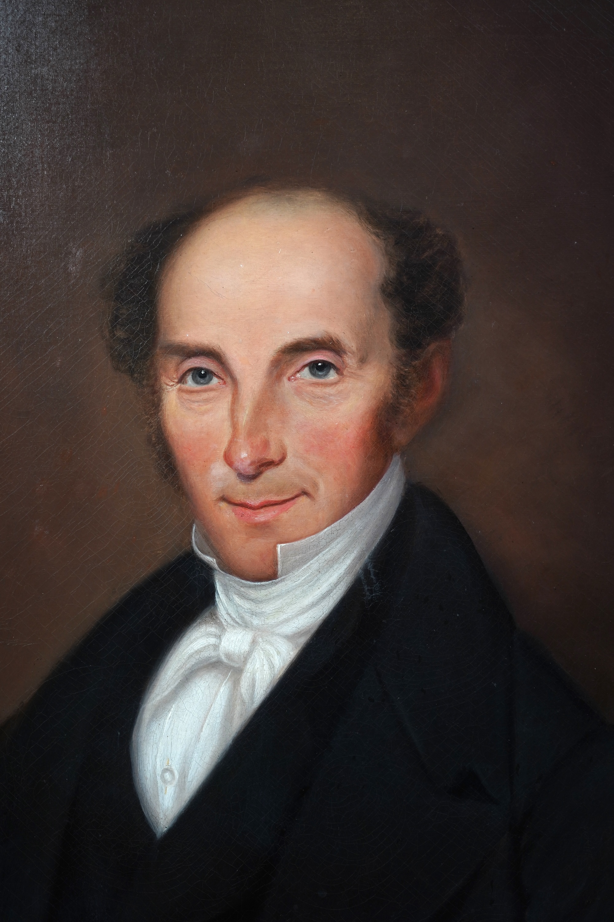 English School, 19th century, A portrait of a seated gentleman